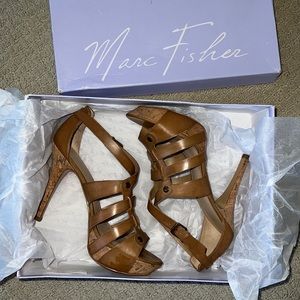 Beautiful Marc Fisher strappy high heeled sandals, only worn once!